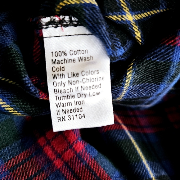 Saddlebred plaid flannel shirt size L classic fit blue red cotton pocket NWT - Picture 7 of 8